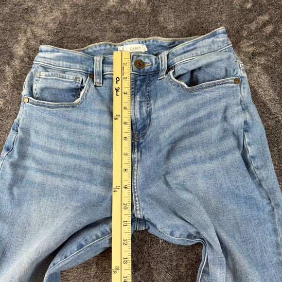 Carve Designs Cuffed Raw Hem Blue Denim Jeans Stretch Women's 4 Organic Cotton - Picture 8 of 13